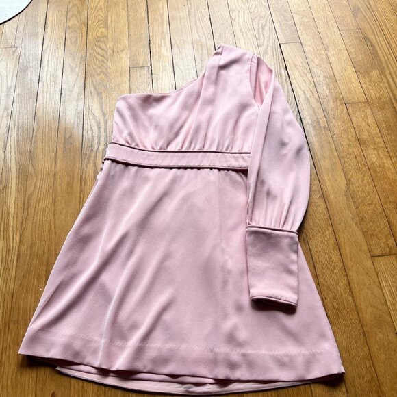 NBD x Revolve size M Ballet Pink Elijah One Shoulder Coquette Mini Dress - Picture 3 of 16
